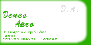 denes apro business card